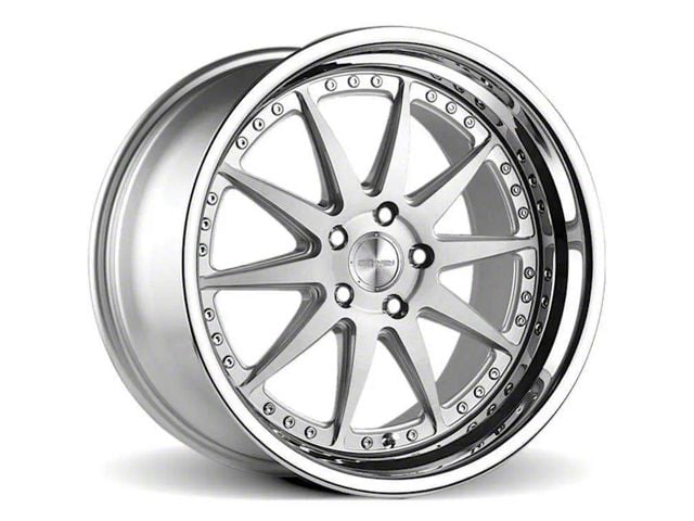 Rennen CSL-1 Silver Brushed with Chrome Step Lip Wheel; 19x8.5 (07-10 AWD Charger)